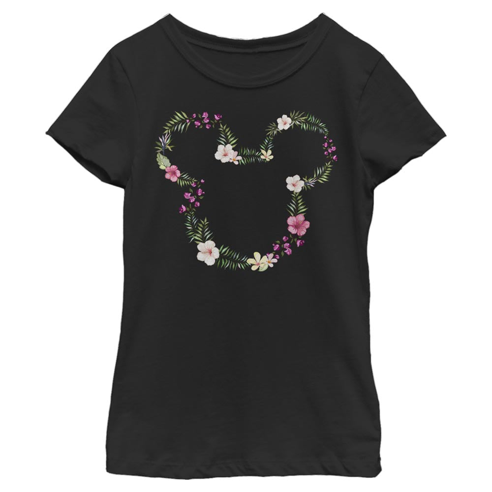 Girl's Disney Floral Mickey T-Shirt