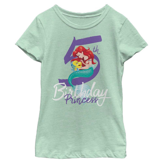 Girl's Disney Birthday Mermaid Five T-Shirt